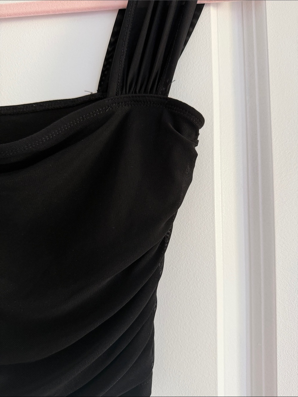 Black Ruched Square-Neck Tank - Picture 3 of 3